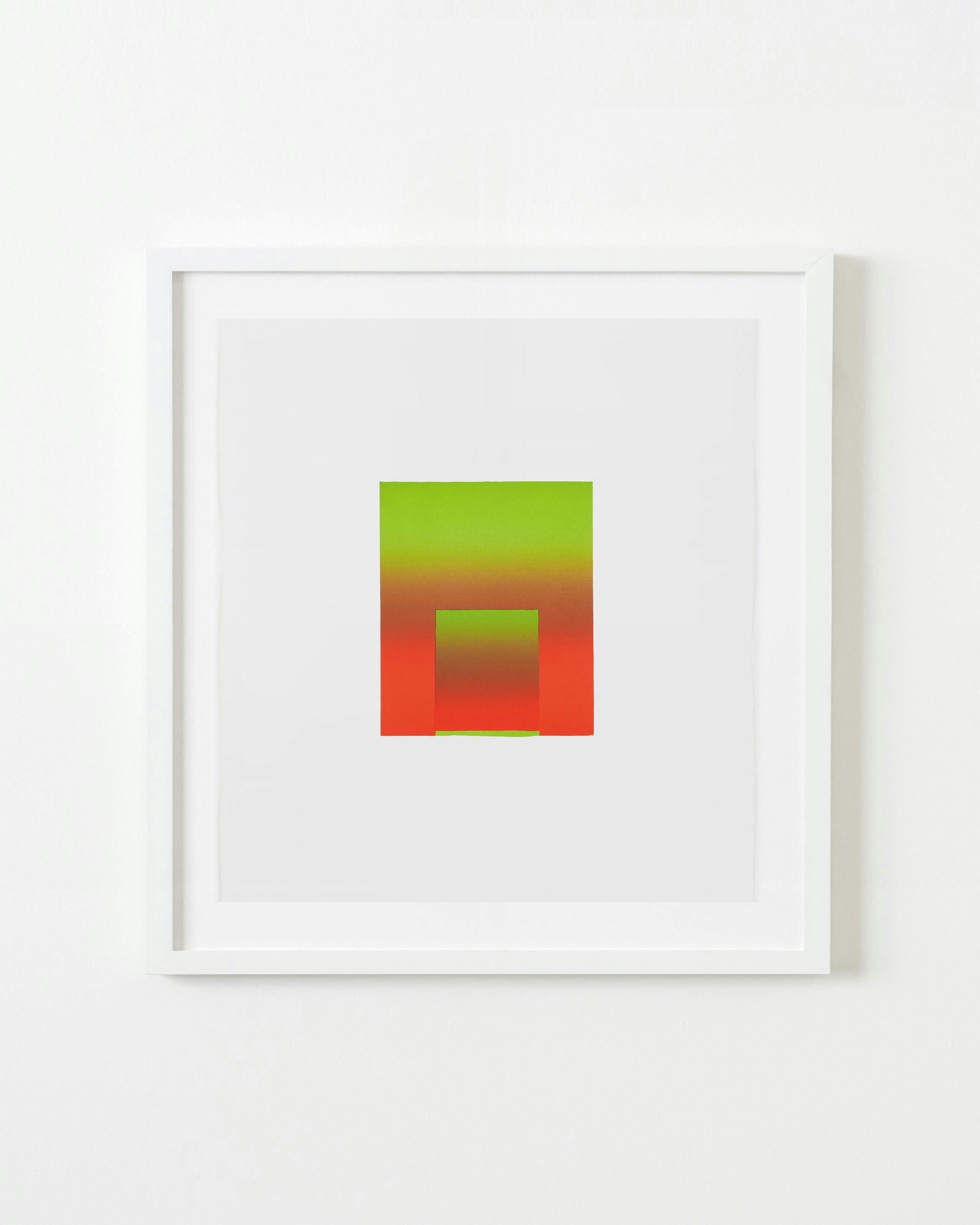 Print by Inka Bell titled "Bright Green and Red".