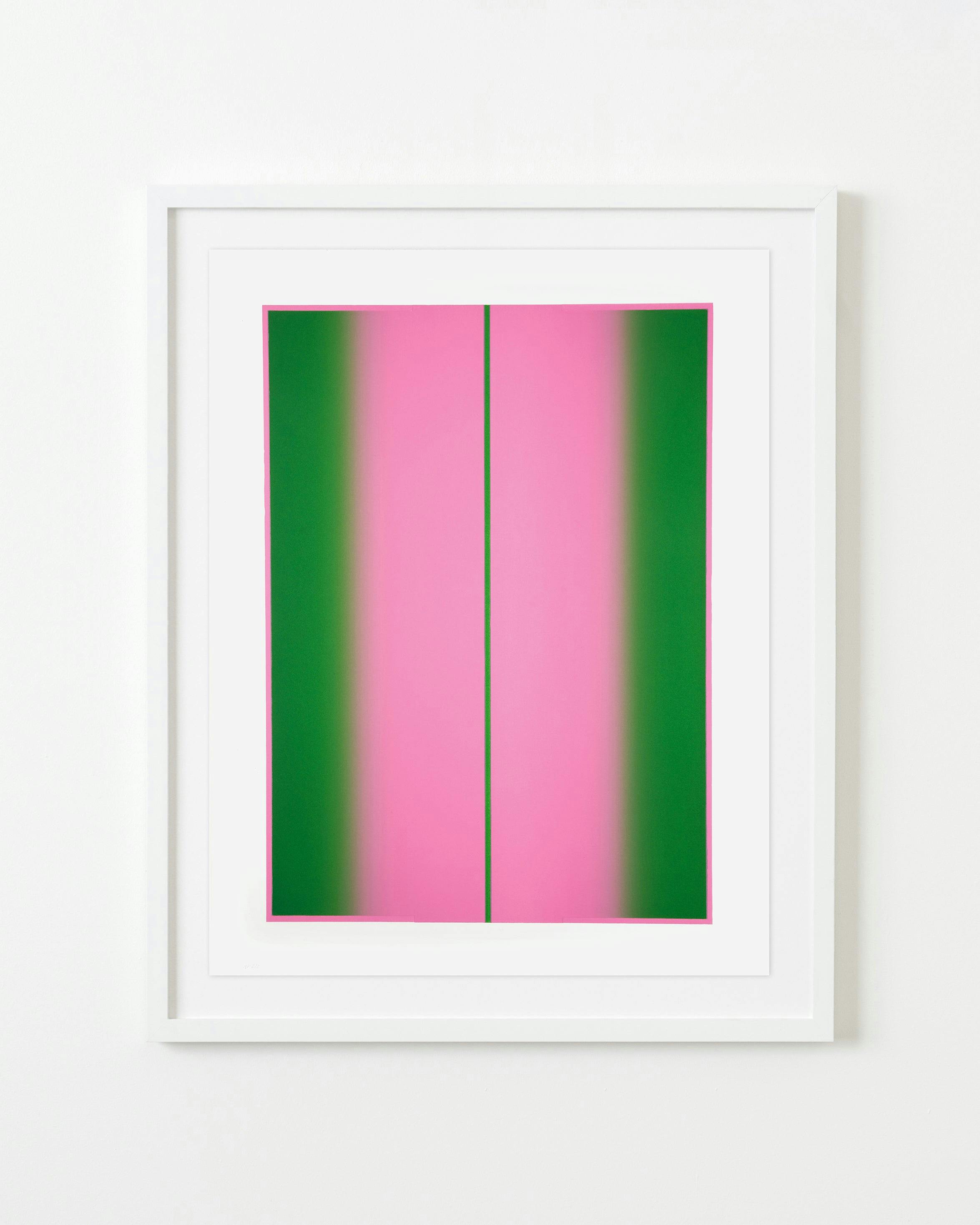 Print by Inka Bell titled "Green and Pink".