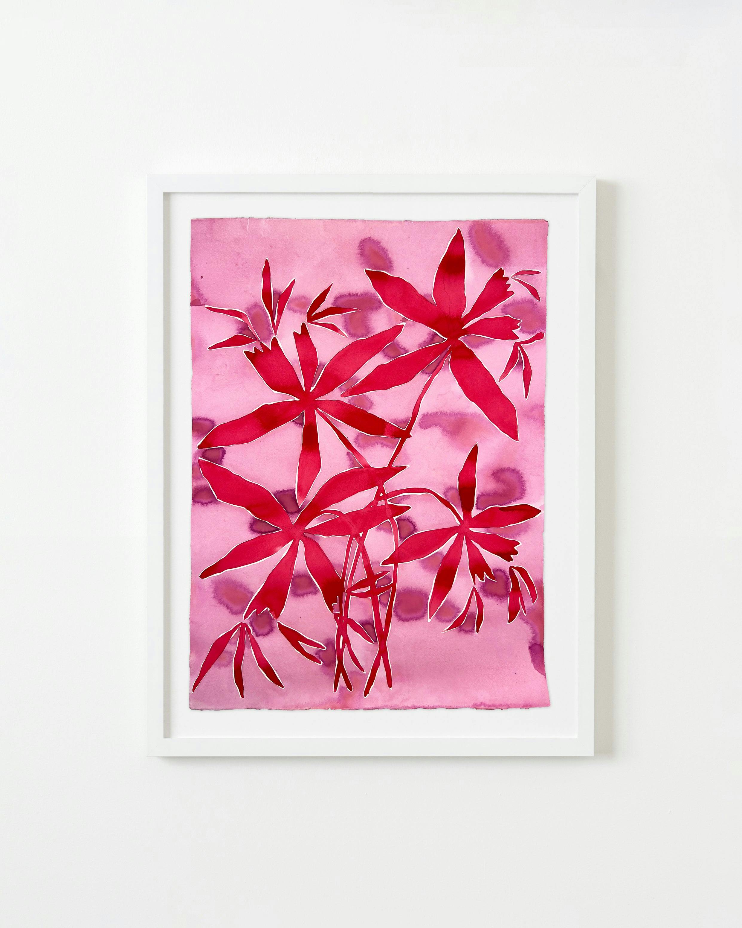 Painting by Kate Roebuck titled "Firecracker Plant".
