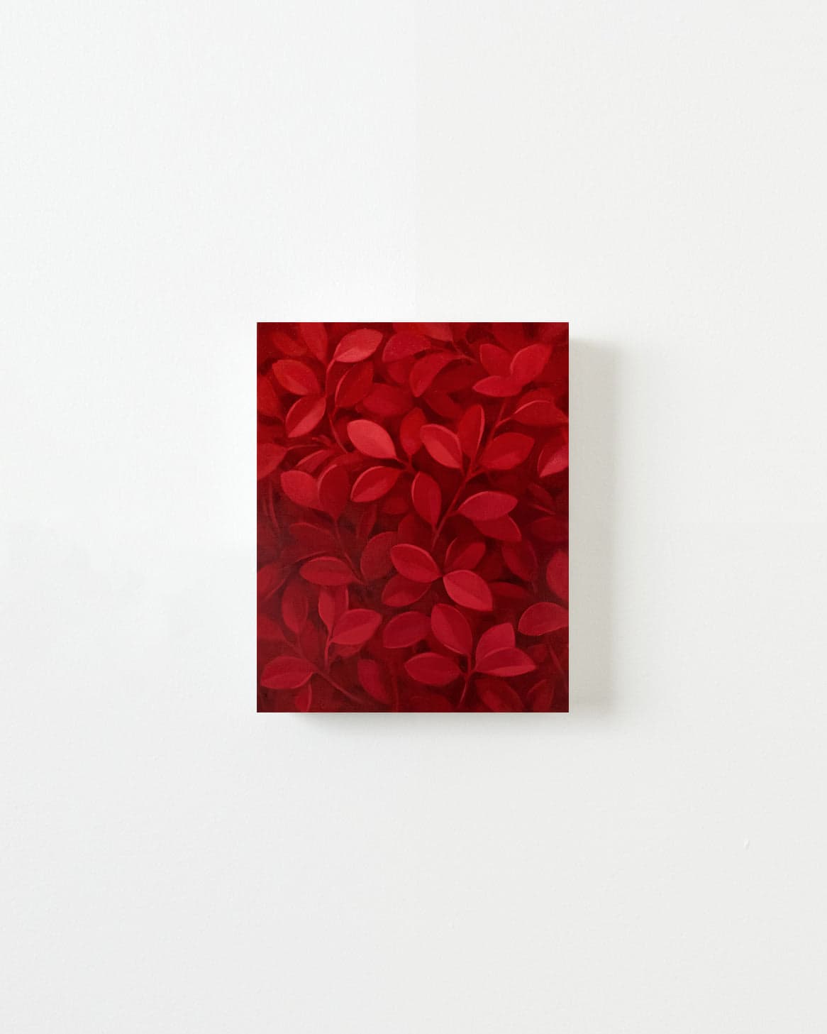 Painting by Lucía Rodríguez Pérez titled "Untitled (crimson glimpse)".