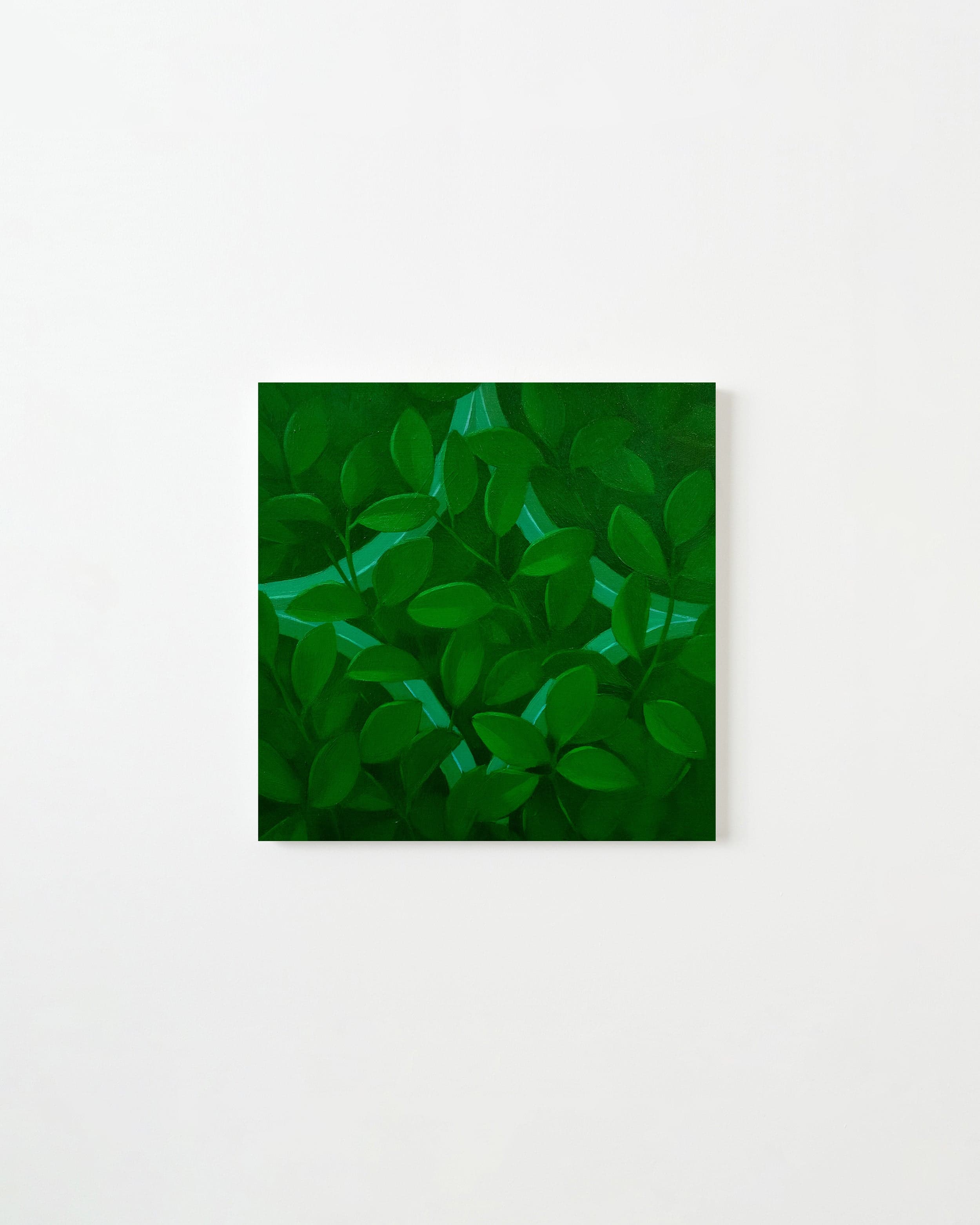 Painting by Lucía Rodríguez Pérez titled "Untitled (green glimpse)".