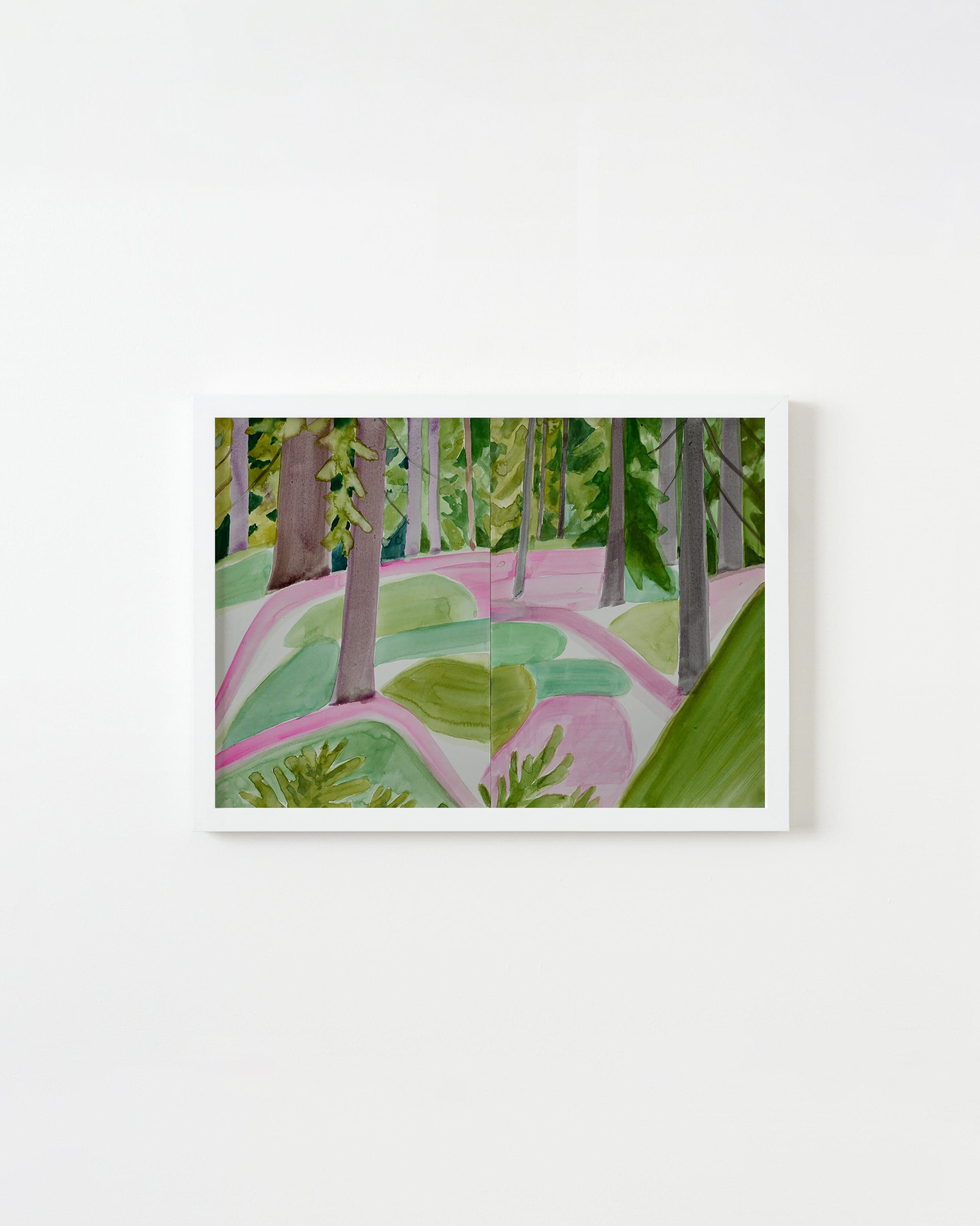 Painting by Una Ursprung titled "Pink Trails".